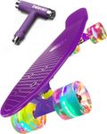 Deleven 22" Skateboard with Bright LED Wheels, Skate Tool, ABEC 7 Bearings - for Kids Beginners Adults