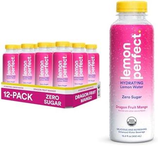 Lemon Perfect Dragon Fruit Mango, Hydrating Flavored Lemon Water, Zero Sugar, Delicious and Refreshing, Organic, 15.2 fl oz Bottles (12-Pack)