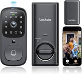 Video Smart Lock with Doorbell, 6 in 1 Keyless Entry Door Lock, Built-in WiFi Camera Deadbolt Lock for Front Door, Fingerprint, Keypad Code, App Control, Voice Control, Auto Lock, IP65, Video Calling