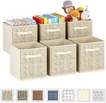 Wisdom Star Fabric 6 Pack Storage Cubes with Handle, Foldable 13x13x15 Inch Cube Storage Bins, Storage Baskets for Shelves, Storage Boxes for Organizing Closet Bins