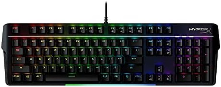 HyperX Alloy MKW100 – Mechanical Gaming Keyboard, Dynamic RGB Lighting, Onboard Memory to Save Lighting Profiles, Dust-Proof Mechanical switches, Brushed Aluminum Frame, Detachable Wrist Rest, Black