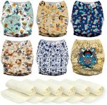 Mama Koala 3.0 Cloth Diapers for Babies, 6 Pack One Size Washable and Reusable Pocket Diapers for Newborns and Toddlers (Pirates are Coming)