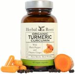 Herbal Roots - Turmeric Curcumin Capsules - Extra Strength - 1000mg Pure Organic Turmeric Supplement, 95% Standardized Curcumin Extract with BioPerine Pepper and Ginger