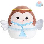 BSTAOFY Cute Angel Soft Plush Pillow with Wings & Halo Collection Squishy Angel Stuffed Animal Cushion Christmas Holiday Birthday Gifts for Kids, 12’’