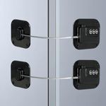 2 Pack Refrigerator Lock - Heavy Duty Combination Fridge Lock, Child/Baby Proofing Lock for Cabinets, Closets, Drawers, Window and More, Easy Install and Use (Black)