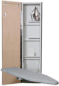 Iron-A-Way ANE-46-L Ironing Center - 46" Built in Swiveling Ironing Board and Cabinet - Left Hinged Door - Flat Wood