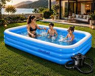 Cloudtail 10 Ft Inflatable Swimming Pool for Adults & Kids with Electric Pump | Large Rectangular Family Pool | Thick PVC Leak-Proof Portable Bath Tub for Garden, Terrace, Balcony Outdoor Summer Use