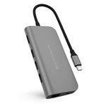 HyperDrive USB-C Hub Adapter, 9-in-1 Multi port Hub w 4K HDMI, USB-C PD, Giga Ethernet, Audio, 3 USB 3.0 gen1, Micro SD/SD Slots, Sanho Dongle for iPad Pro, MacBook Pro 2020 2019, Gray