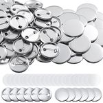 Hicarer 600 Pieces Blank Button Making Supplies Round Badge Button Parts Metal Button Pin Badge Kit for Button Make Machine, Including Metal Shells Metal Back Cover and Clear Film (1.46 Inches)