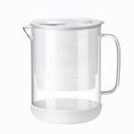 Waterdrop PT-72W Glass Water Filter Jug, 2.5L, Eco-Friendly, NSF/ANSI 53, 42 & 372 Certified, 2 Months’ Filter, Reduces PFOA/PFOS, Chlorine, Cadmium, Copper & Mercury, BPA-Free, White