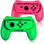 ADZ Joycon Grip x 2 Switch Joycon Comfort Grip Controller Accessories Compatible with Nintendo Switch JoyCon Controller (Pink Green Grips)