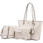 Handbags for Women Shoulder Bags Tote Satchel Hobo 3pcs Purse Set Beige