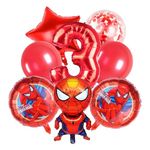 8Pcs Spider Birthday Balloons 3rd, Birthday Balloons Decorations Kids, Birthday Balloons 3 Years, Birthday Decorations for Boy, Cool Party Decorations, Birthday Balloons Decorations