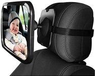 Dorart Rear Facing Baby View Mirror for Child Safety Car Seat - Crystal Clear Reflection via Crash-tested &Shatterproof Convex Mirror