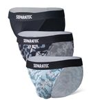 Separatec Men's Bikini Underwear Breathable Soft Bulge Enhancing Dual Pouch Underwear Briefs for Men 3 Packs