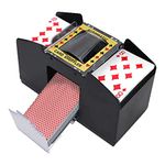 CLEARNEXT 4-Deck Automatic Card Shuffler | Uno, Texas Hold 'em, Poker, Home Card Games, Blackjack | Battery Operated Electric Shuffling Machine