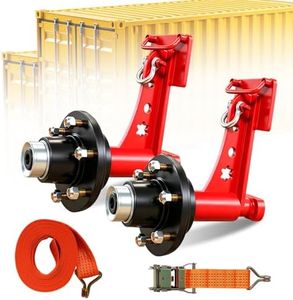 Shipping Container Wheel Hub Kit, 2-Pack 6-Lug 6×5.5", 15,000 LBS Capacity, 1045 Solid Steel Spindle, Fits 20ft & 40ft ISO Containers
