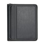 Roots 73 Professional Zip Around Business Executive Large Hand-Crafted Black Padfolio Binder Organizer with Multi-use Compartment and Pockets