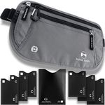 Money Belt - RFID Blocking Hidden Travel Wallet + 7 Bonus Sleeves