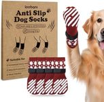 LOOBANI Dog Socks to Prevent Licking Paws - Anti-Slip Dog Paw Grip Protector for Hot/Cold Pavement Traction Control for Small Medium Large Senior Dogs on Hardwood Floors, Red XL