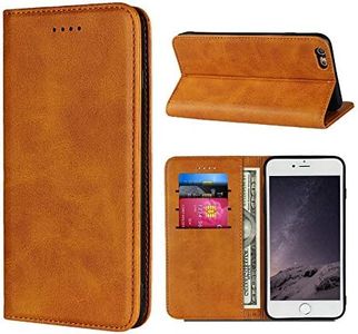 Cavor for iPhone 6 Case,iPhone 6s Case,Cowhide Pattern Leather Magnetic Wallet Case Cover with Card Slots(4.7")-Light Brown