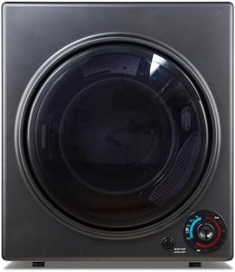 CTT Portable Clothes Dryer 3.5 cu.ft, 1500W Compact Dryer for Apartment, Front Load Laundry Dryer Machine with Stainless Steel Tub & 4 Automatic Drying Mode, RVs, Dorms, Black