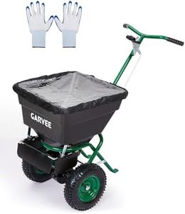 Garvee 100LBS Push Lawn Spreader, Broadcast Spreader with Hopper Grate