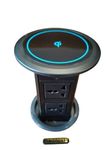 Audiovan Wireless Vertical Pop Up Box Socket 2 POPUP Power Plug Hidden Outlet with 10W Wireless Charger 2 USB Ports for Kitchen Counter Conference Office (AVT-806)