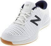 New Balance Men's 696v4 Hard Court Tennis Shoe, White/Navy, 13 D US