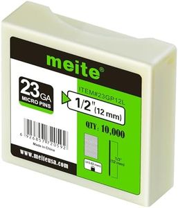 meite 23 Gauge Pin Nails, 1/2-Inch Micro Headless Pins for Pin Nailer - Copper Plated Pins Nails for Nail Gun, Ideal for Fine Woodworking and Trim Work (10,000 PCS)