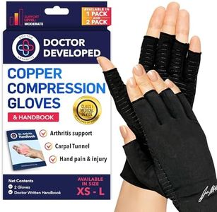 Dr. Arthritis Copper Arthritis Compression Gloves for Women and Men, Carpal Tunnel Gloves, Hand Brace for Arthritis Pain and Support (Medium Black)