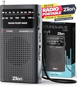 Radio Portable Petite à Piles Transistor FM AM avec Écouteurs Kit d'urgence avec Excellente Réception Petit Syntoniseur de Poche - Utilisation Très Facile Simple Sport Musique Actualités Analogique.