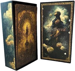 Erethereal Shadow Work Tarot Deck | 78 Cards, Dark Vintage Ethereal Gold Foil Edges, Oracle, Indie Beginner Divination, Golden Thread with Unique Artwork