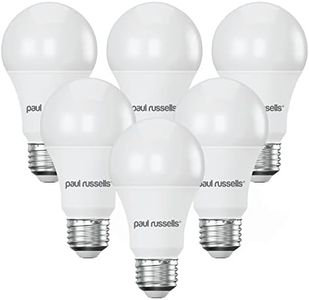 paul russells LED GLS - Dimmable Edison Screw Light Bulbs, 14W 1521Lumens E27 A70 LED Bulbs, 100w Equivalent, 4000K Cool White/Natural White, Dimmer Standard ES Energy Saving Ceiling Light, Pack of 6