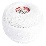 Cotton Crochet Thread Size 10, Fine Yarn (574yd / 525m), Luxurious Feel Crochet and Knitting (3.52oz / 100g) White (0400)