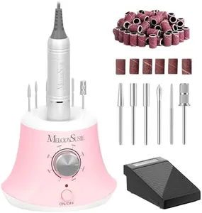 MelodySusie 30000 RPM Professional Nail Drill-Scarlet, High Speed, Low Heat, Low Noise, Low Vibration, Portable Electric Efile Drill for Shaping, Buffing, Removing Acrylic Nails, Gel Nails, Pink