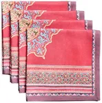 Maison d' Hermine Napkin 100% Cotton 20 Inch x 20 Inch Set of 4 Dinner Napkins, Decorative Washable Cloth Napkin for Gifts, Dining, Buffet Parties & Camping, Ispahan - Thanksgiving/Christmas