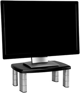 3M Adjustable Monitor Stand MS80B 15-Inches Wide Black/Silver