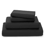 Cosy House Collection Luxury Bamboo Sheets - 4 Piece Bedding Set - Bamboo Viscose Blend - Soft, Breathable, Deep Pocket - 1 Duvet Cover, 1 Fitted Sheet, 2 Pillow Cases - Super King, Black