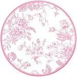 50Pcs Pink Floral Paper Placemats Chinoiserie Round Disposable Place Mats Pink Flower Banquet 13 Inch Paper Cutouts for Table Setting Wedding Birthday Party Supplies (Pink)