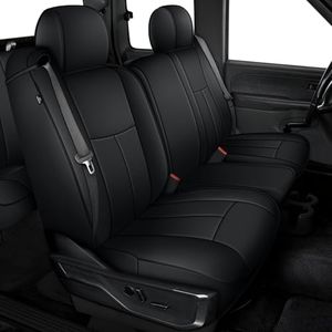 AOMSAZTO Car Seat Cover for Chevy Silverado/GMC Sierra 1500 (1999-2006) - Faux Leather 360° Full Coverage Full Set Black Seat Covers