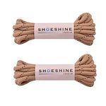 SHOESHINE Round Boot Lace Casual, Hiking Shoelace 4mm Thick Shoe Laces, 90cm Cream with Black Dot (2 Pairs)