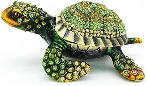 YU FENG Turtle Trinket Box Turtle Figurine Jewelry Boxes Hinged Trinket Boxes