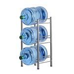 Water Cooler Jug Rack for 5 Gal Water Bottle, 5 Gallon Water Jug Holder, 5 Gallon Water Bottle Holder, Heavy Duty 5 Gallon Water Jug Stand, 3 Tiers, Silver