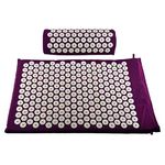 Hi Suyi Acupressure Set Massage Mat and Pillow Bed of Nails Yoga Bed Mattress for Pain Relief Relieves Stress Back Neck Scalp and Wellness