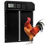 Seutgjie Automatic Chicken Coop Door with Timer Manual Mode LCD Display Anti-Pinch Design Aluminium Alloy Chicken Door Battery Operated