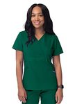 Sivvan Scrubs for Women - Mock Wrap Scrub Top - S8302 - Hunter Green - XL