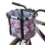 Redlution Bicycle Bike Detachable Cycle Front Canvas Basket Carrier Bag Pet Carrier Aluminum Alloy Frame Pet Carrier (purple)