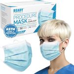 Ready First Aid Face Masks- Procedure Masks - Medical Masks - Surgical Masks - ASTM Level 3, 4-Ply Construction, 50 Pieces - Blue