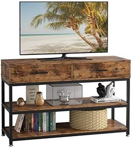 IRONCK TV Stand for 55 Inch TV with Drawers, Entertainment Center TV Stand Console Table for Living Room, 47 Inches Wood TV Console Storage Cabinet, Vintage Brown